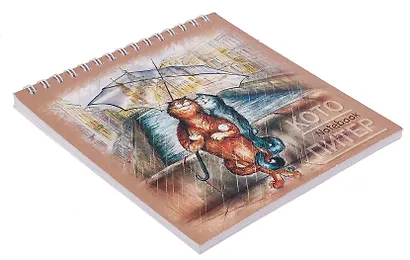 Блокнот 140*140 60л "Санкт-Петербург Кото-Питер. под зонтом" спираль - фото 2