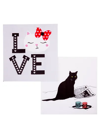 Набор салфеток для декупажа Черный кот 2 шт. 1332249/TL700300 - фото 1