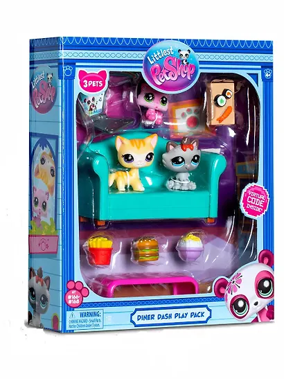 Игровой набор Littlest Pet Shop, "Обед с друзьями", 3 фигурки мини-животных с аксессуарами, подарочная упаковка, 4+ - фото 1