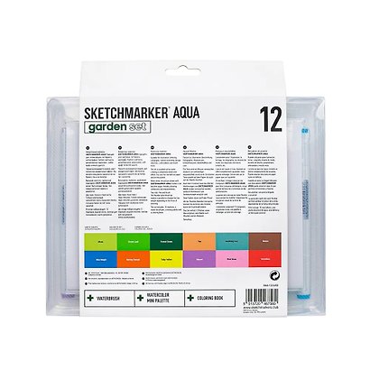 Маркеры акварельные 12цв Aqua Pro Garden, к/к, Sketchmarker - фото 4