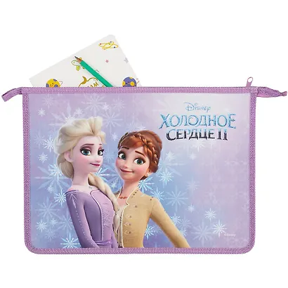 Папка для тетрадей А4 "Холодное сердце" пластиковая, молния, индив.уп. - фото 2