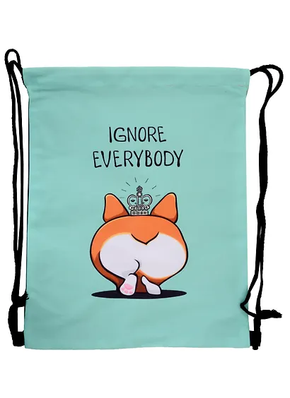 Сумка-мешок "Ignore everybody" 42*34см - фото 1
