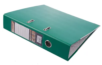 Папка архивная 70мм А4 зеленая, бумвинил, прозр.карман, - фото 2
