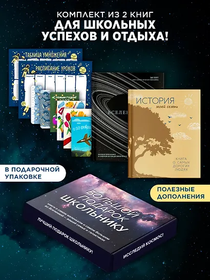Большой подарок для школьника. Сборный комплект в коробе из 2-х книг (история моей семьи + вселенная) - фото 2