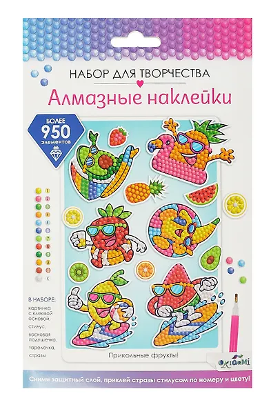 Алмазные наклейки "Прикольные фрукты" - фото 1