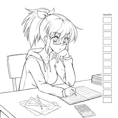 Anime! Раскраска для работы маркерами: 32 проекта с любимыми героями: Шаблоны для выкрасов к каждому рисунку - фото 4