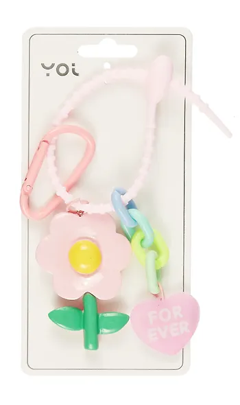 Брелок с карабином и подвесками Цветок For Ever (пластик) (Yoi) (12-4305-Y1) - фото 5