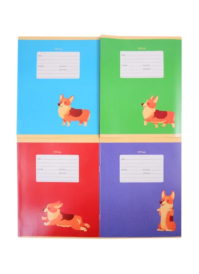 Тетрадь в клетку Listoff, "Корги", 24 листа, в ассортименте - фото 4
