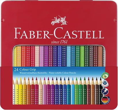 Карандаши цветные Faber-Castell, Grip, 24 цвета - фото 1