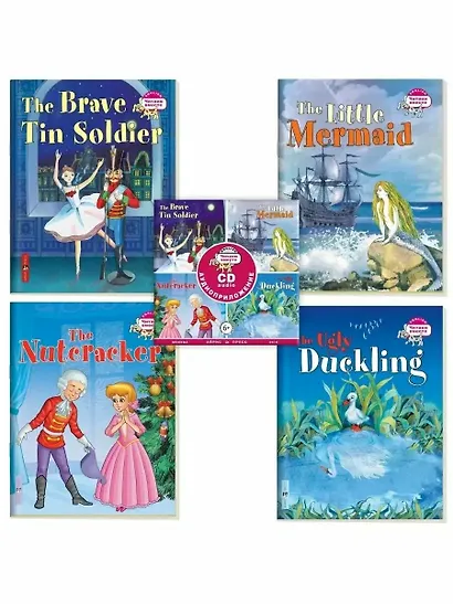 Читаем вместе. Сборник сказок. Уровень 3 (CD+4 книги: Русалочка, Щелкунчик, Гадкий утенок, Стойкий оловяный солдатик) - фото 1