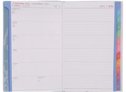 Еженедельник дат. 2026г. А6+ 96л "Джут" розовый, кожзам, мягк.переплет, блинт.тиснение, тисн. фольгой, офсет, справ.мат-лы, вырубка, 2 ляссе, инд.уп - фото 7