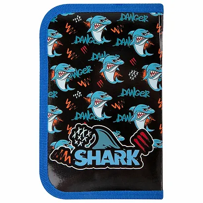 Пенал 1 отделение "Angry shark" 19*11 см - фото 2