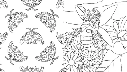 Лесные создания и феи. Раскраска - фото 6