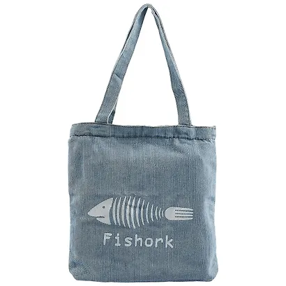 Сумка-шоппер джинсовая на молнии Fishork 37*33см 12-11522-1915-4 - фото 1