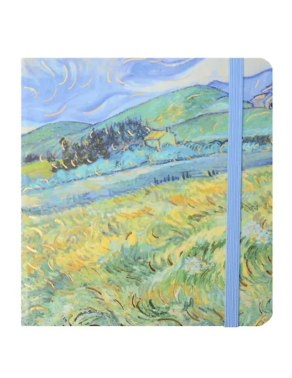 Записная книжка 12*13 112л кл. "Пейзажи" 7БЦ, резинка, ассорти - фото 1