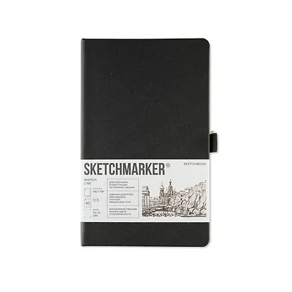 Блокнот для зарисовок 9*14см 80л "Sketchmarker Domino" 140г/м2, 7БЦ, черно-белый - фото 1