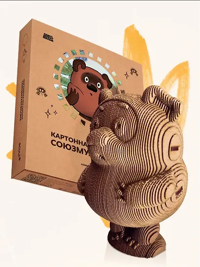 Конструктор из картона Декоративный бюст - 3D пазл Винни-Пух - фото 1