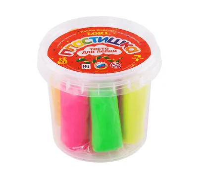 Тесто для лепки Пластишка, 7 цветов, LORI - фото 1