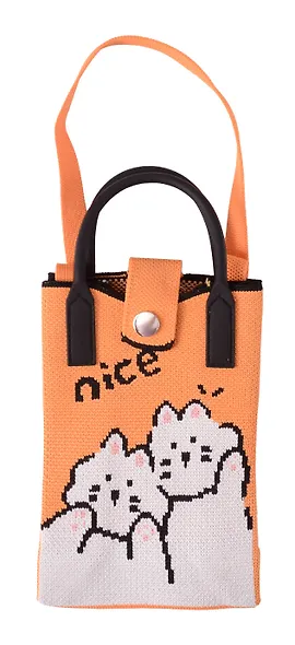 Сумочка вязаная с застежкой Котики Nice (12х18х6) (текстиль) (12-YiHeng-121804) Bookvalno - фото 2