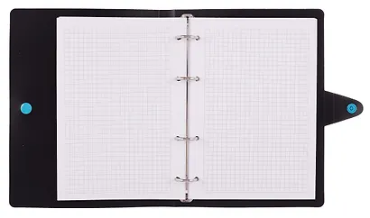 Тетрадь 80 листов, клетка, "Favorite Black. No 3" на кольцах, сменный блок, на кнопке - фото 3