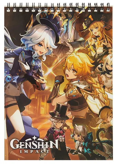 Геншин. Творческий блокнот cо стикерами A5. Хохочущий Лени - фото 1