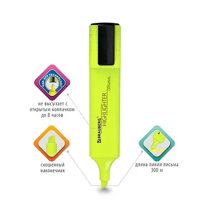 Текстовыделители 12цв "ORIGINAL NEON" на подставке, пл/уп, BRAUBERG - фото 3