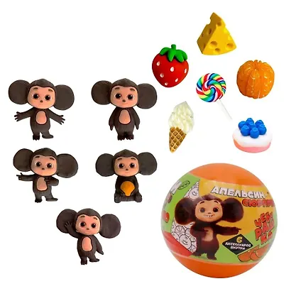 Капсула-сюрприз Чебурашка, 6 аксессуаров, 6 видов в ассортименте, Funky Toys, (8х8х8), (CHE2404) - фото 2