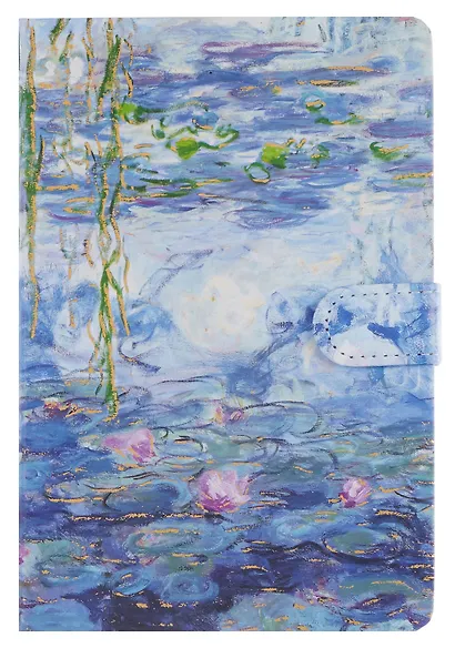 Книга для записей А5 112л кл. "Водяные лилии" цв.срез, магнитная застежка, ассорти - фото 7