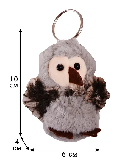 Брелок Сова пушистая с кольцом (10см) (12-01570-С11) - фото 3
