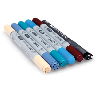 Набор маркеров Copic Ciao "Манга 2", 5 цветов + мультилинер 0.3 мм - фото 2