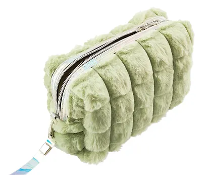 Косметичка плюшевая (оливковая) (текстиль) (20х15) (12-12068-A001) - фото 4