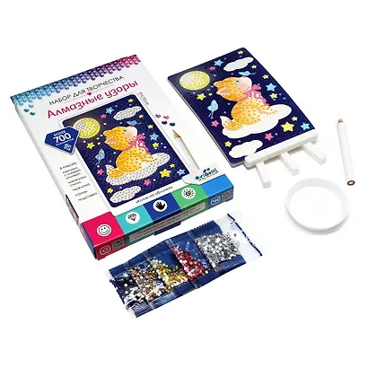 Алмазные узоры. Котик на облачке. 10*15см Арт.06416 - фото 4