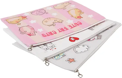 Папка для тетрадей А4 "Cute fat cats" молния сверху, PU, ассорти, Yoi - фото 3