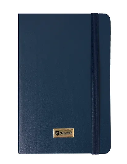 Записная книга А6 80л лин. "Elegance" синяя, инт.переплет, Schiller - фото 1