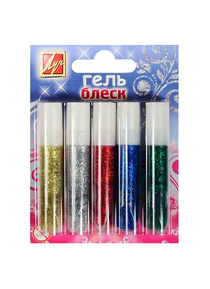 Набор Гель Блеск 5цв. Туб.5мл 12С 761-08 - фото 1