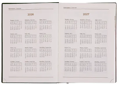 Ежедневник дат. 2026г. А5+ 176л "Шеврет" коричневый, кожзам, интегр. переплет, тисн. фольгой, внутренний блок в клетку, карман, офсет, закругл.углы, справ.мат-лы, 2 ляссе, инд.уп - фото 3