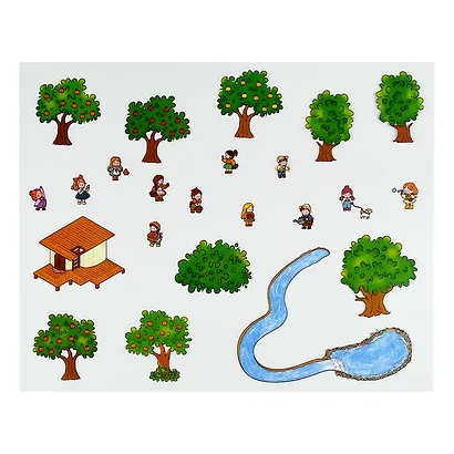 Наклейки-румбокс для создания миниатюрных сцен "Счастливая ферма", размер 264х211 мм. Металлический пинцет в наборе - фото 6