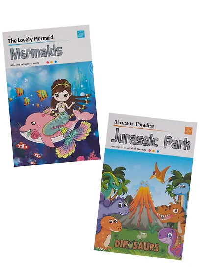Набор раскрасок Русалочка/Mermaids (12л.) (+кисть) (упаковка) (3+) (11-22474-003)+Набор раскрасок Динозавры/Jurassic Park (12л.) (+кисть) (упаковка) (3+) (11-22474-005) - фото 6