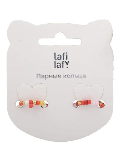 Набор колечек Бусины (розовое и оранжевое) (2шт) (12-11082025-D33) (Lafilaf) - фото 2