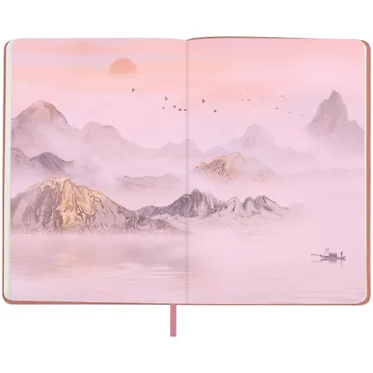 Книга для записей А5 80л лин. "Sakura. Karahafu" кожзам, с резинкой, тиснение фольгой - фото 8