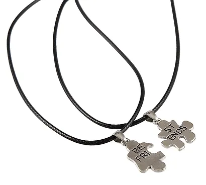 Набор парных кулонов «Пазлы Best friends», текстиль, металл, Lafilaf - фото 4