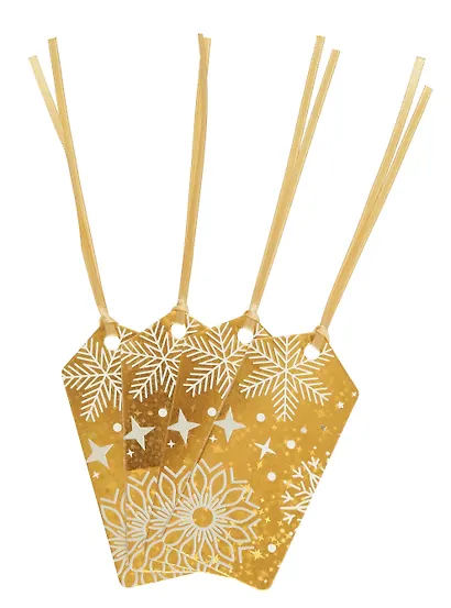 Бирки для украшения подарков "Снежинки",  4шт - фото 2