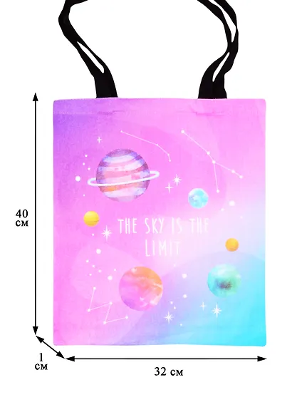 Сумка-шоппер Космос The sky is the limit (цветная) (текстиль) (40х32) (СК2020-65) - фото 2