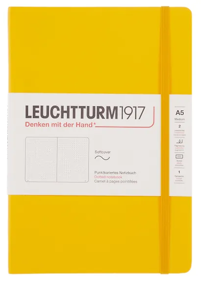 Книга для записей A5 61л тчк. "Medium" мягк.обложка, цвет подсолнух, Leuchtturm1917 - фото 1