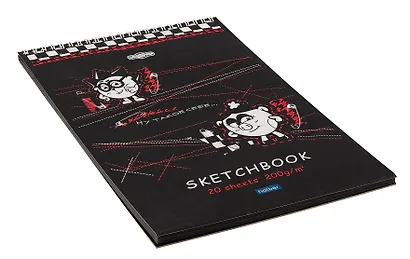 Скетчбук А4 20л "Смешарики" черн. внутр блок, 200г/м2, тв.обложка, спираль - фото 3