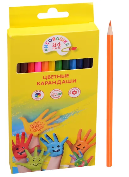 Карандаши цветные Рисовашка, 24 цвета - фото 3
