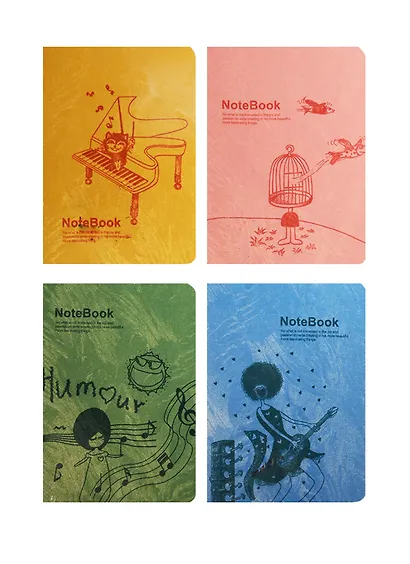 Записная книжка А7 60л "Music", вн.бл.лин.кремовый, с ПВХ-обложкой, ассорти - фото 1