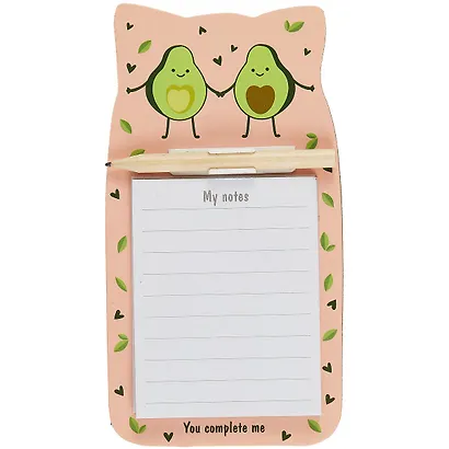 Блок для записей с карандашом 90*170 40л на магните "You complete me", инд.уп., ассорти - фото 1