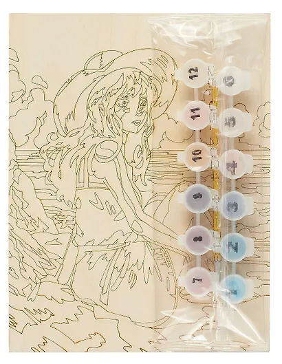 Роспись по дереву. Картина "На пляже" (24,5х18,5 см) - фото 3