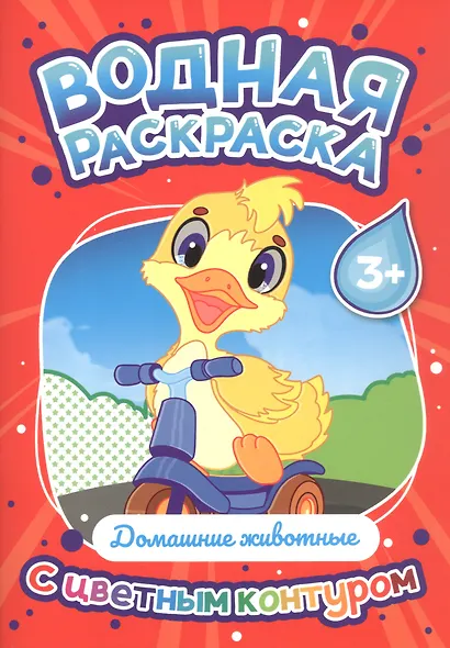 Домашние животные. Водная раскраска с цветным контуром - фото 1
